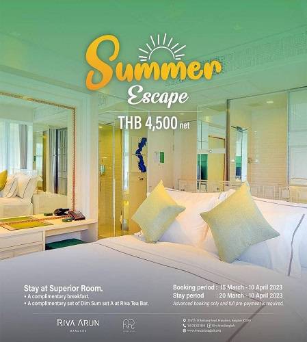 Enjoy a tropical retreat at our peaceful paradise. Hotel Riva Arun Bangkok Enjoy a tropical retreat at our peaceful paradise. Hotel Riva Arun Bangkok